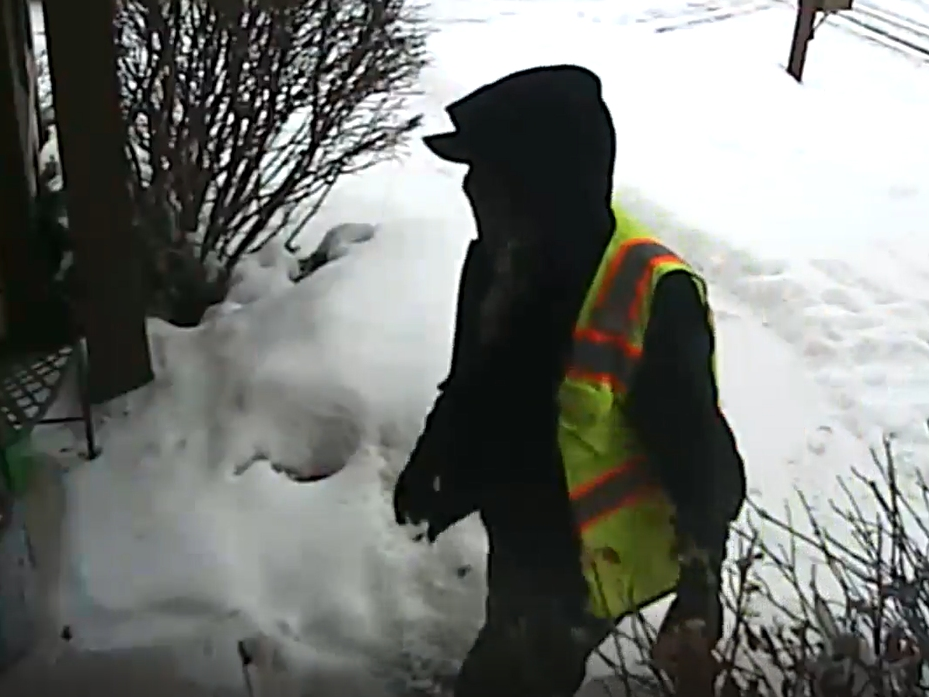 This is an image from the video of a ruse burglary suspect on Kenmare Drive in Burr Ridge, according to police. 