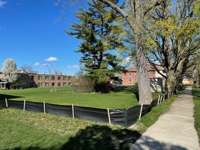 Elmhurst Extended Care Center plans an expansion for this lot. As of Tuesday, the site remained empty, but the city has deemed the project "substantially under way."