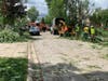 Pinehurst Drive in Darien is a site of much activity late Monday morning. 