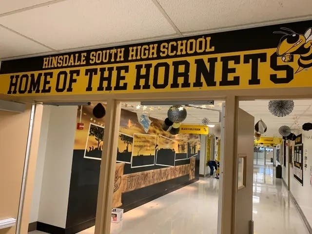 Hinsdale South High School saw everyone complying with the mask mandate Monday, according to Hinsdale High School District 86. At Hinsdale Central, compliance was reported at 92 percent. 