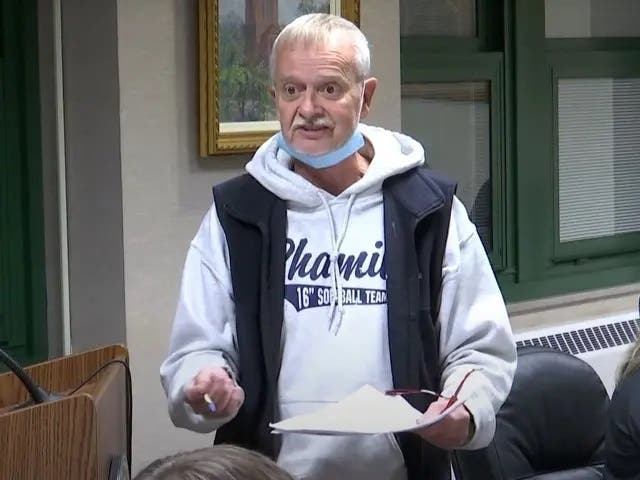 William See was escorted out of a Lyons Township High School board meeting in December after calling members "bobbleheads." He later accused officers of hurting him while escorting him out. 