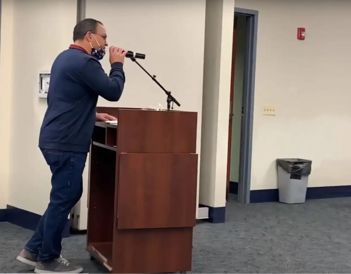Tom Chavez, a leader in an Elmhurst parents group, contended Tuesday the district is keeping parents out of the loop on teacher training that he said promotes critical race theory. 