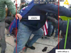 Joseph Leyden, 56, of La Grange, is seen lunging and pushing a Metropolitan police officer Jan. 6, 2021, on the Capitol grounds, federal prosecutors said. This is an officer's body camera footage. 