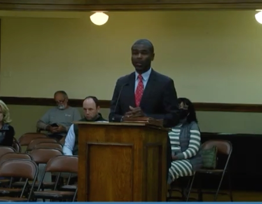 State Rep. La Shawn Ford, D-Chicago, speaks to the La Grange Village Board on Tuesday about the new crime law, known as the SAFE-T Act. He appears in a screenshot of the village's meeting video. 