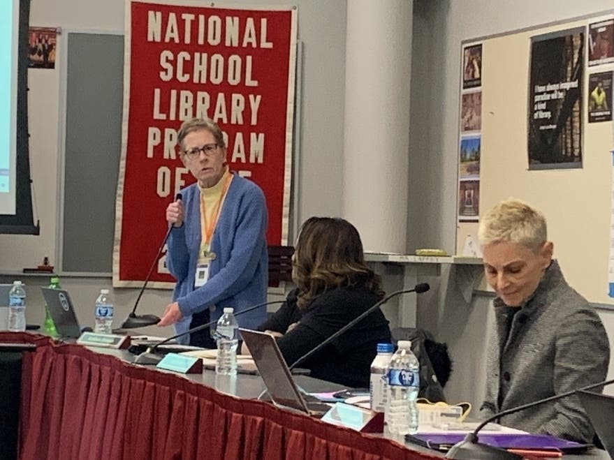 Kathleen Hirsman, a Hinsdale High School District 86 board member, said Thursday she was proud to vote for the changes to the superintendent's contract. Next to her are (from left) members Cynthia Hanson and Debbie Levinthal.