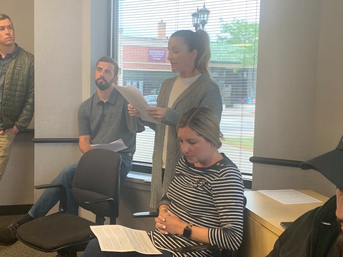 Elmhurst resident Michelle Platt makes the case for keeping open space in her neighborhood Monday to the City Council's Development, Planning and Zoning Committee.