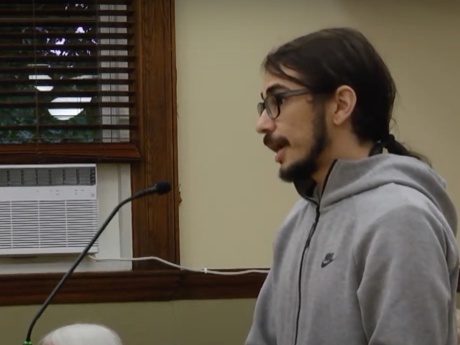 Michael Sorbara, who lives in the 700 block of 12th Avenue, told La Grange officials on Monday that they have shown "little care" for flood-ravaged residents. He appears here in a screenshot of the village's meeting video. 