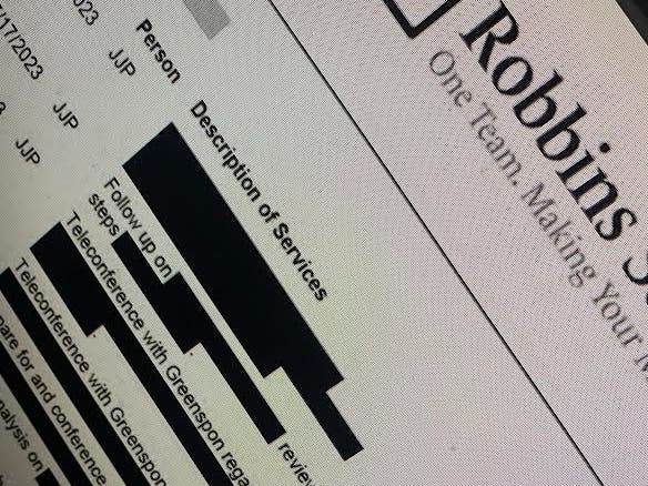 Hinsdale High School District 86 released heavily redacted legal bills from Chicago-based Robbins Schwartz.