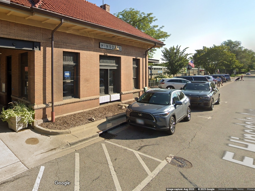 A pipe bomb exploded in a trash can on Sept. 1, 2006, at the Hinsdale train station.