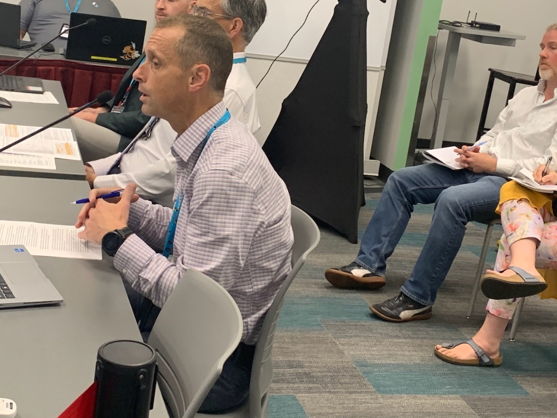 Jason Markey, assistant superintendent for academics at Hinsdale High School District 86, on Monday proposes changes to the social studies curriculum. 