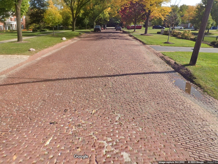 Sixth Street in Hinsdale is in brick from Garfield Avenue to County Line Road. Except for intersections, the village plans to rebuild the road with asphalt. 