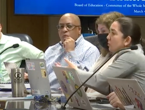 Jennifer Tyrrell, Lyons Township High School's principal, makes the case Monday for "restorative intervention rooms" at both campuses. 