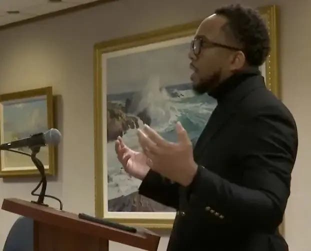 Moses Hall, broker for Lyons Township High School's Willow Springs property, explained his marketing plan to the school board Tuesday.