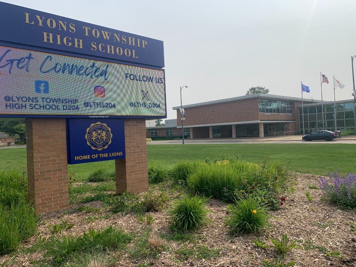 Lyons Township High School was found in violation of a village of Western Springs permit with its installation of a discus facility. 