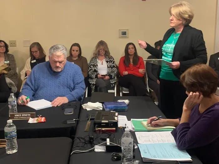 Elmhurst resident Andrea Hutchinson asked the park board in January not to build a proposed bandshell east of Wilder Mansion. 