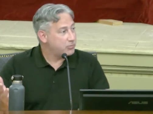 Jeff Hoffenberg, a La Grange Plan Commission member, speaks Tuesday about a proposal to require developers to hold neighborhood meetings.