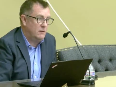 Tim O'Brien, La Grange's public works director, speaks Monday about a traffic study in a local neighborhood. He said the area was picked based on residents' requests.