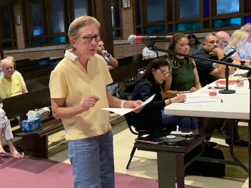 Kathleen Hirsman, a Clarendon Hills resident and a former member of the Hinsdale High School District 86 board, questioned in July the plan for a "flexible gathering space" in the village's downtown.