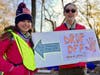 Pack 17 Webelos Scout and Troop 19 hopeful Lea McKenna (L) with Troop 19 Patrol Leader Morgan Lomax (R)