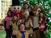 Members of BSA Scout Troop 19 (L-R) - Chloe Benjamin, Penny Williams, Josephine Henry, Caroline Desoe and Sylvie Benjamin with Frosty the Snowman, Scoutmaster Cannon and Rudolph the Red-Nosed Reindeer 