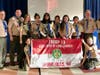 Female Scouts and adult leaders from Troop 19 - St. Rose of Lima Church, attend in full force to enjoy their first Lenapehoking Lodge IX Banquet.