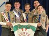 Legendary Troop 17 Cobra Patrol, Vincent Wong, Lucas Davis, Joe Rider and Max Levine celebrate honor with former Patrol Leader Ryan Cannon