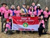 Committee Chairman James McKenna, Lea McKenna, Kelsey Quane, Judy Pei, Morgan Lomax, Maanya Jha, Emma Laffler, Scoutmaster Daniel Cannon, Riya Tyagi, Judy Pei, Ava Legasto & Josephine Henry proudly holding the Troop 19 flag.