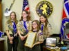 Members of Troop 19 are interviewed by News 12 - ASPL Katie Cannon, SPL Bridget Lomax, Juliette Dominguez & Lea McKenna