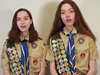 Life Scouts, Bridget and Morgan Lomax, sing their acappella rendition of the National Anthem
