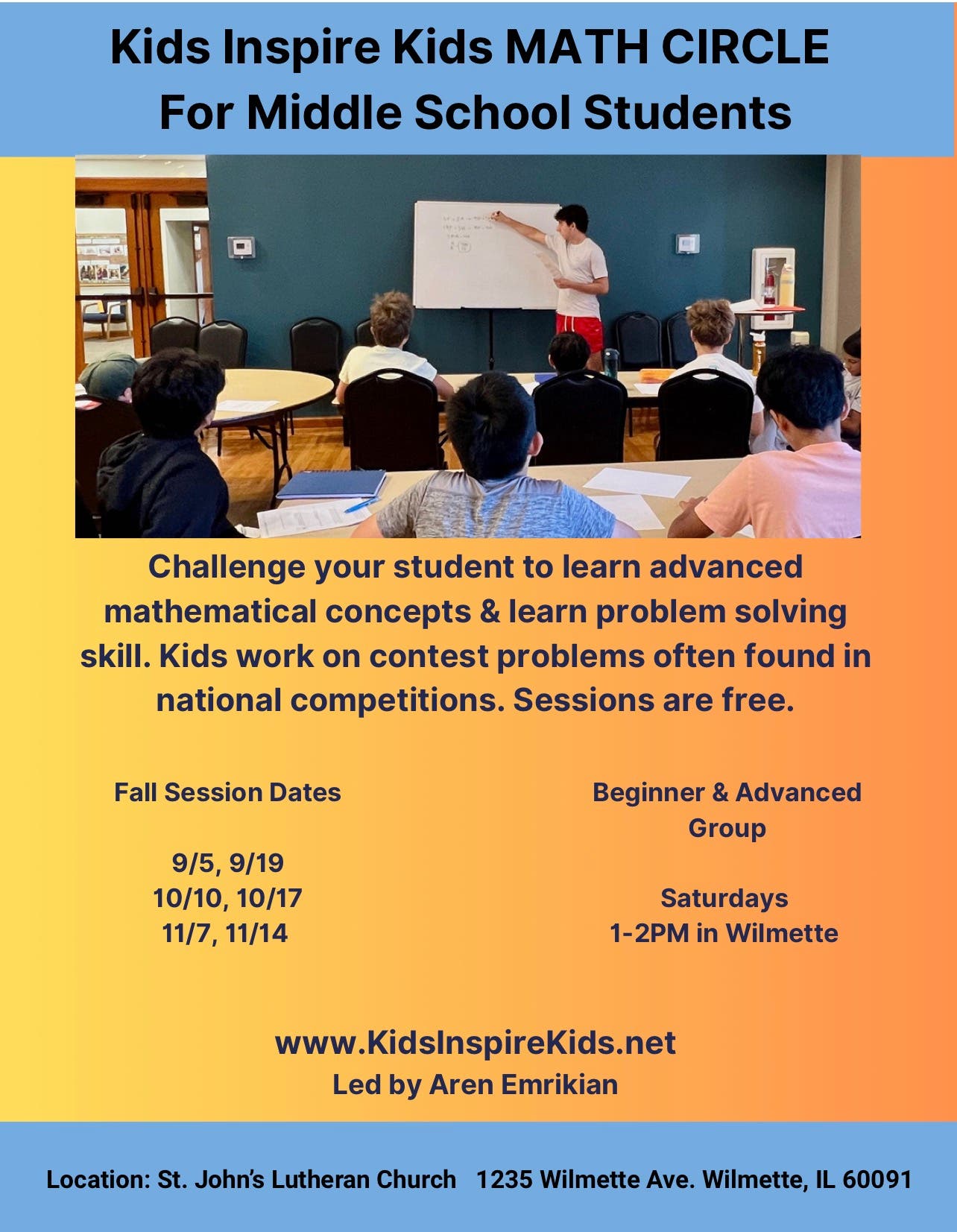 Kids Inspire Kids Math Circle- Free