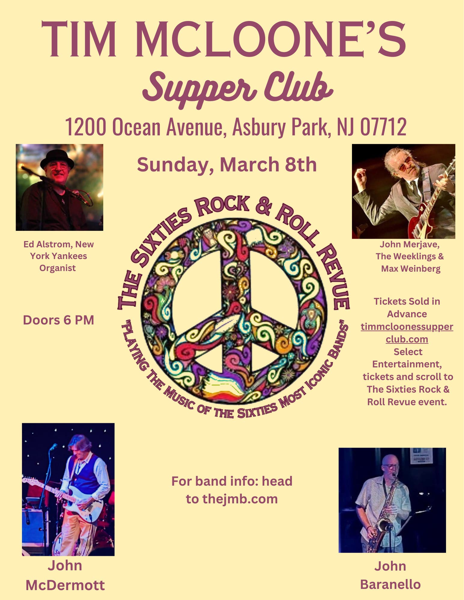 The Sixties Rock & Roll Revue at Tim McLoone's Supper Club!