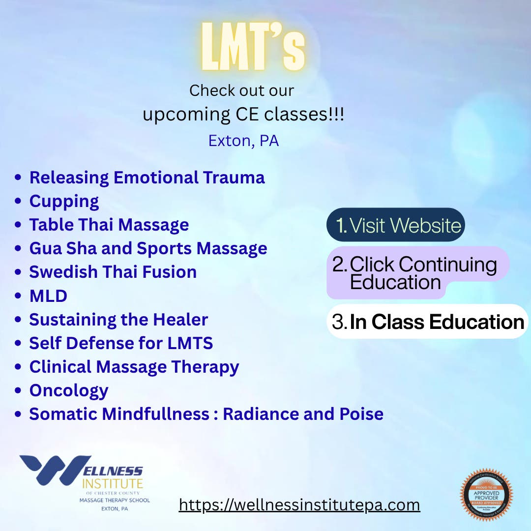 LMTs! Check out our Upcoming CE Classes!!