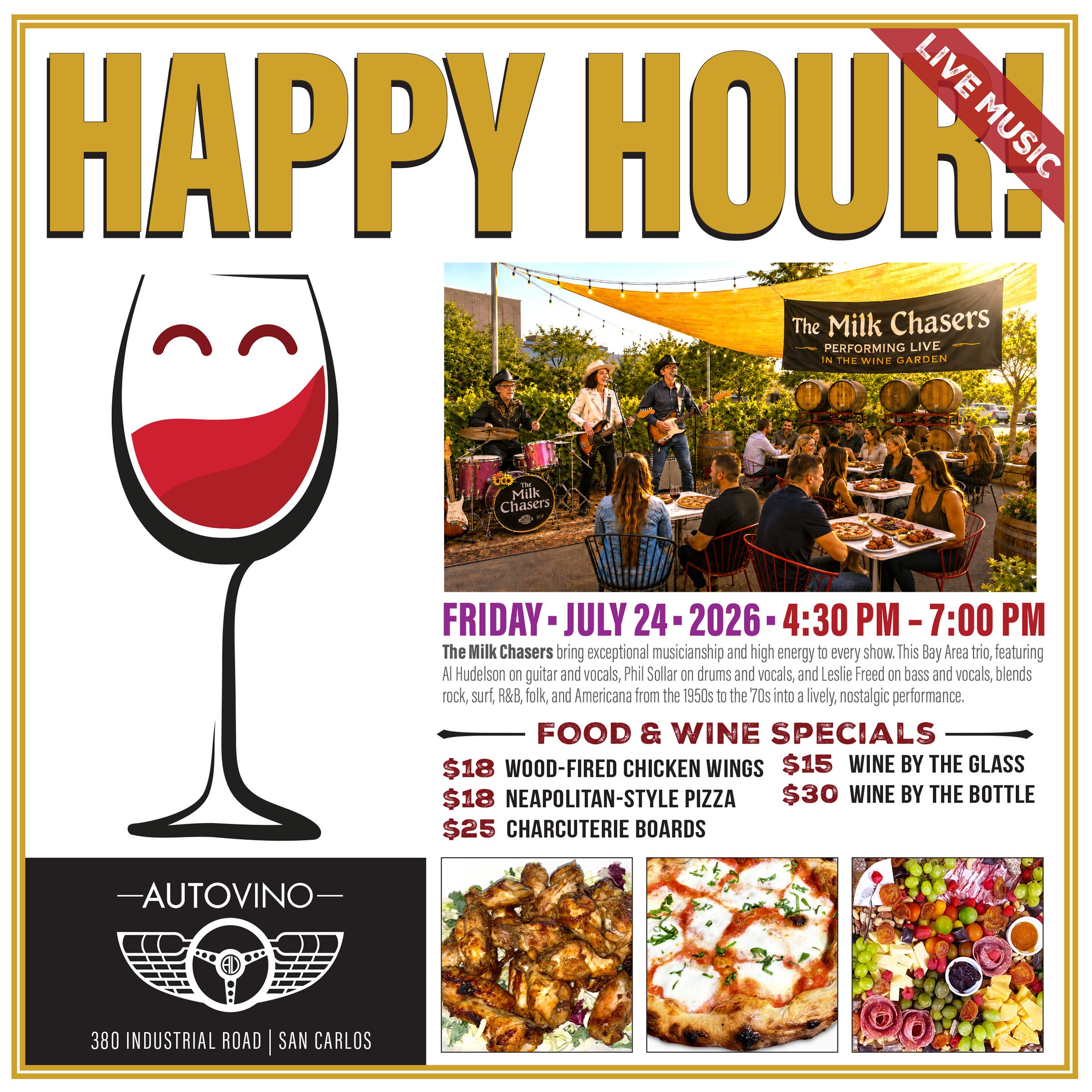 Friday Happy Hour: The Milk Chasers in the Wine Garden