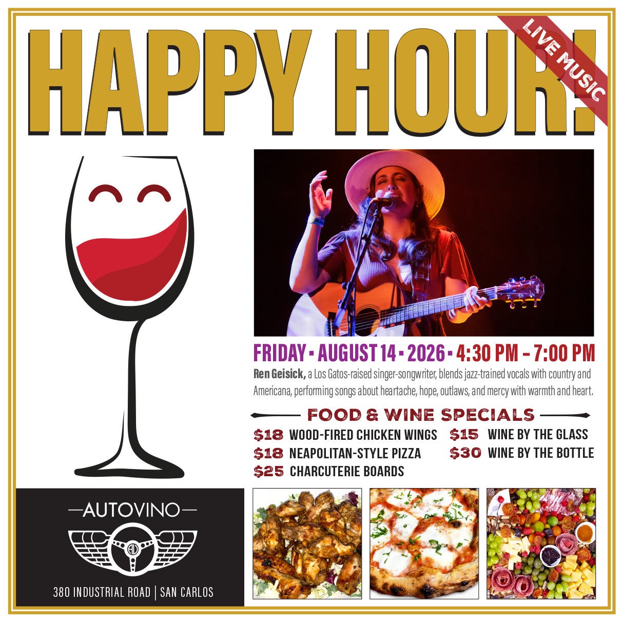 Ren Geisick Blends Country and Jazz at AutoVino Wine Garden