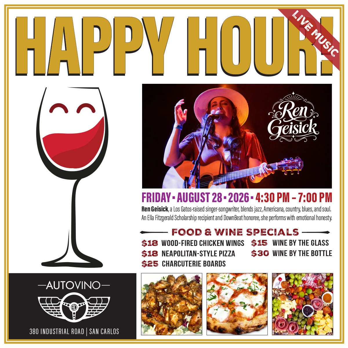 Ren Geisick Brings Jazz, Americana, Country, Blues, and Soul to AutoVino Wine Garden