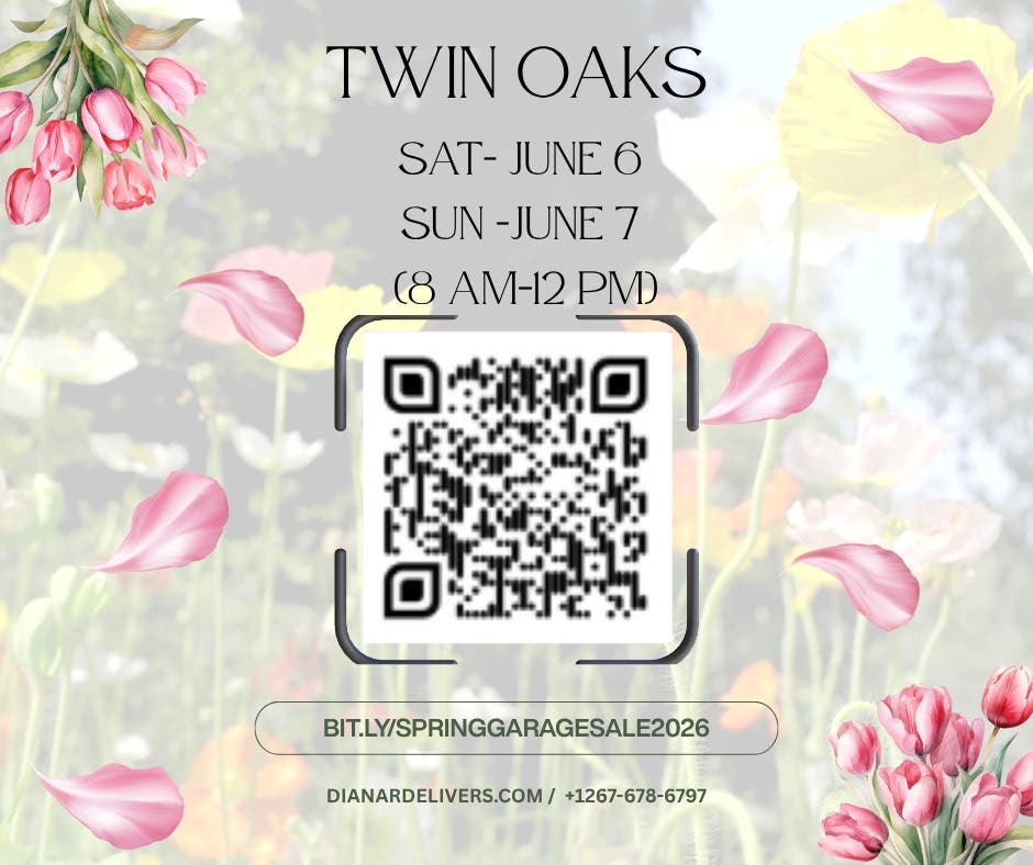 Twin Oaks Spring Garage Sale 2026