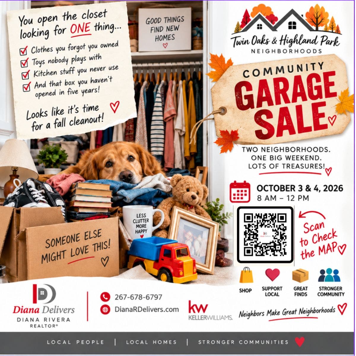 🛍️ This Weekend! Twin Oaks & Highland Park Community Garage Sale
