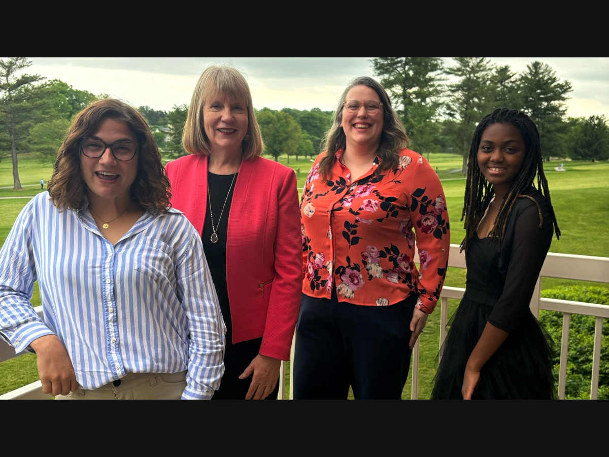 Pictured L to R: Taylor N. DiPietro, Cecil College President Dr. Mary Way Bolt, Crystal N. Kalbaugh and Lillian Lafica Mae Tyler.