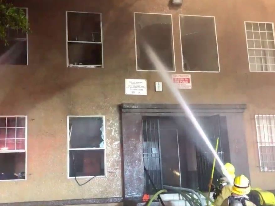 LA Apartment Building Partly Collapses In Major Fire | Los Angeles, CA ...
