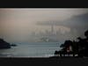 Smoky conditions lingered around San Francisco Saturday morning, as seen in this view from the National Weather Service's camera in Sausalito.
