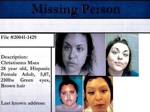 A missing person flyer provides information about Christianna Maes, who left the Desert Sage assisted-living facility where she was staying, at 82485 Miles Ave., about 7 p.m. April 15.