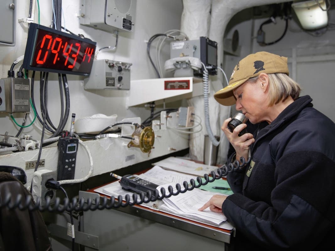 Capt. Amy Bauernschmidt in 2018 aboard the USS Abraham Lincoln