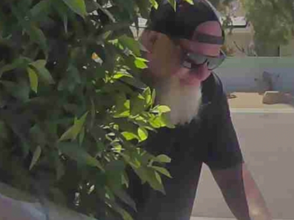 The above picture of the suspected thief was shared on social media by police. Anyone with information on the theft or with the identity of the thief was asked to call 760-323-8156, with reference number 2604P-7037.