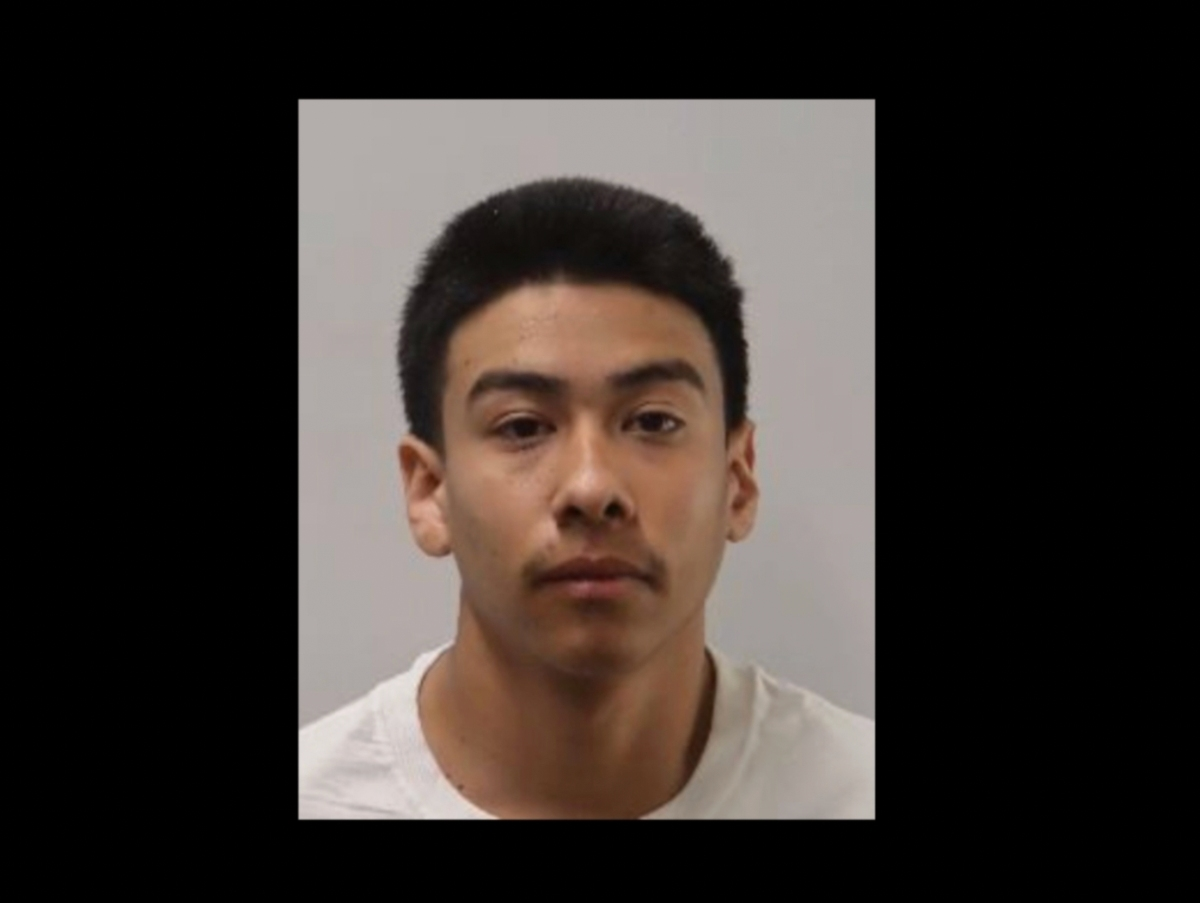 The defendant Alexis Yahir Duran (above) at the time of his arrest in the death of 17-year-old Adam Pineda of Desert Hot Springs.