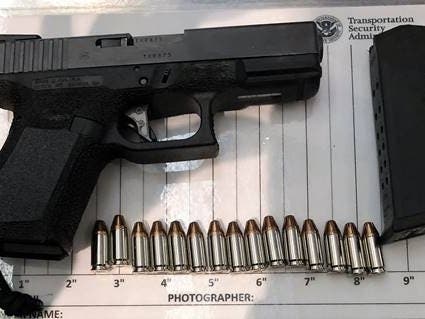 This loaded handgun was detected at a checkpoint by a TSA officer at BWI Airport in October 2019.