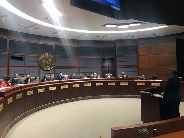 County Executive Bryan Hill presents the Fiscal Year 2021 Advertised Budget Plan and Countywide Strategic Plan to the Fairfax County Board of Supervisors on Feb. 25.