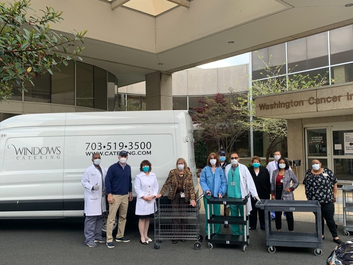 Windows Catering drops off 250 boxed meals at MedStar Washington Hospital Center on Thursday morning.