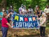 The Reston office of Long and Foster brought balloons an a banner to Marguerite Nafey's South Reston home Thursday, to wish her a happy 92nd birthday.​