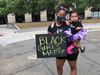 Families gathered at the U.S. Navy Memorial Plaza Saturday morning to show their support for the Black Lives Matter movement and to call for racial justice.