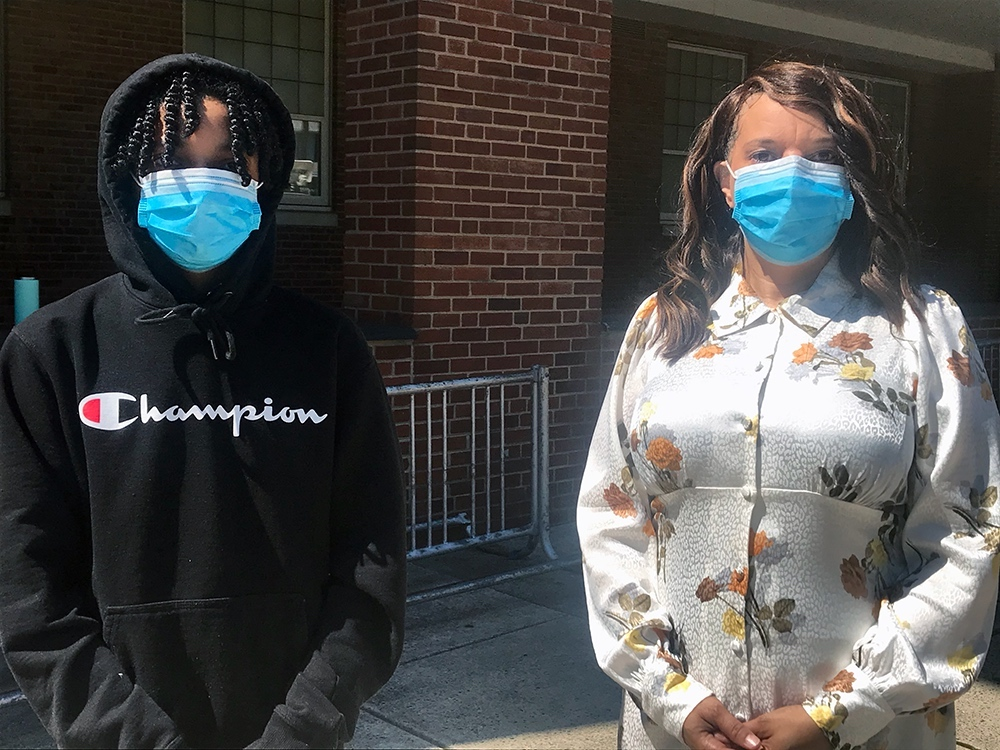 Sandra Barksdale, right, of Reston, says a Herndon Police officer filed a false report in connection with a school bus altercation involving her son, Khaleaf Ali, left.